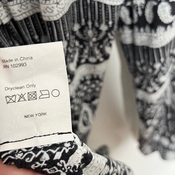 Thakoon Collection Womens Paisley Mini Dress 6 Black Long Sleeve V Neck Pullover - Picture 11 of 12